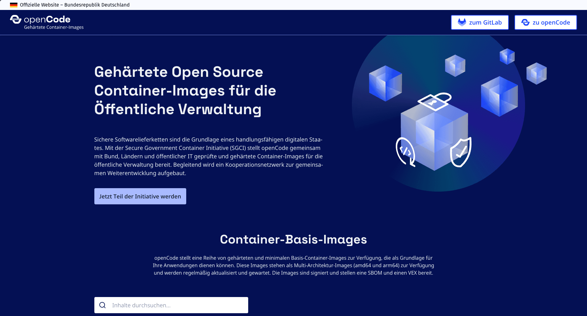 container.gov.de - Gehärtete Container-Images für die Öffentliche Verwaltung Screenshot